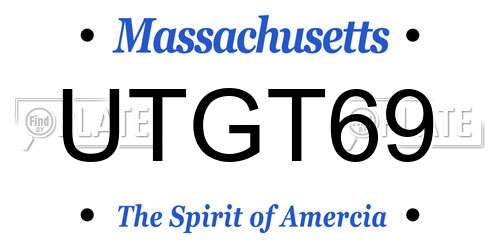 UTGT69 Massachusetts License Plate
