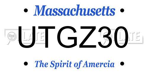 UTGZ30 Massachusetts License Plate
