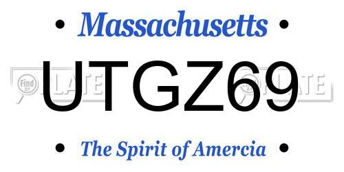 UTGZ69 Massachusetts License Plate