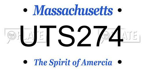 UTS274 Massachusetts License Plate