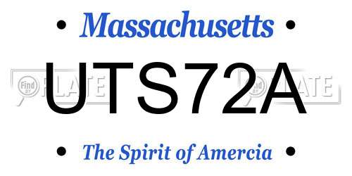 UTS72A Massachusetts License Plate
