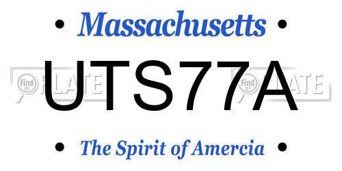 UTS77A Massachusetts License Plate