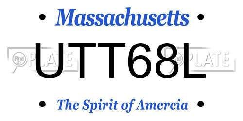 UTT68L Massachusetts License Plate