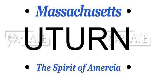 UTURN Massachusetts License Plate