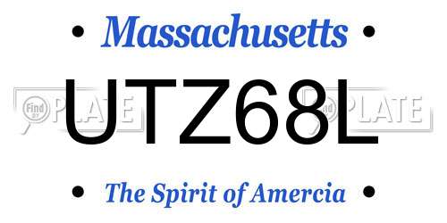 UTZ68L Massachusetts License Plate