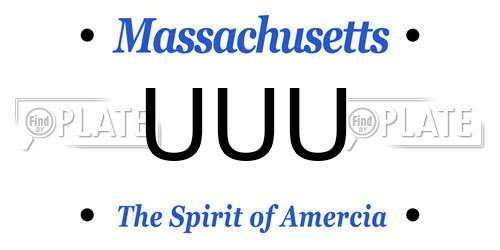 UUU Massachusetts License Plate