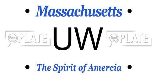 UW Massachusetts License Plate