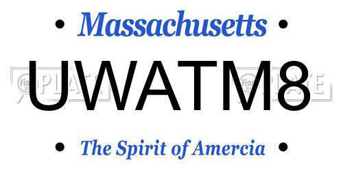 UWATM8 Massachusetts License Plate
