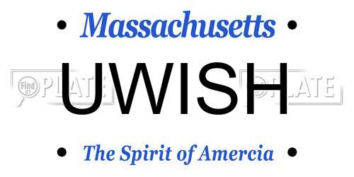 UWISH Massachusetts License Plate