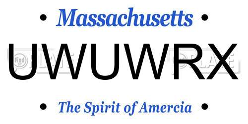 UWUWRX Massachusetts License Plate