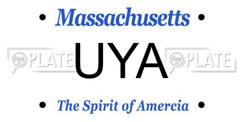 UYA Massachusetts License Plate