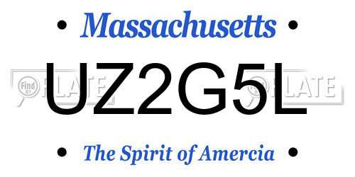 UZ2G5L Massachusetts License Plate