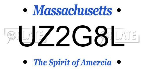 UZ2G8L Massachusetts License Plate