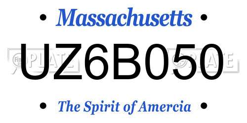 UZ6B050 Massachusetts License Plate