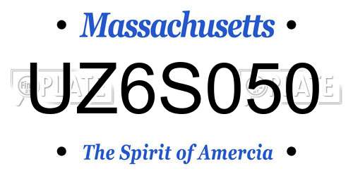 UZ6S050 Massachusetts License Plate