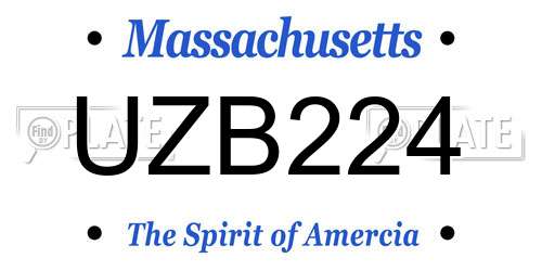 UZB224 Massachusetts License Plate