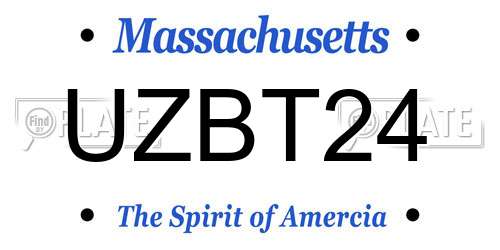 UZBT24 Massachusetts License Plate