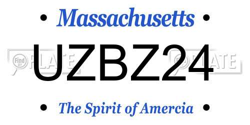 UZBZ24 Massachusetts License Plate