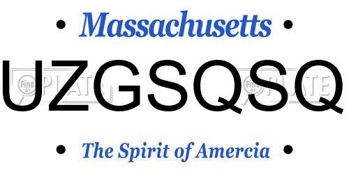 UZGSQSQ Massachusetts License Plate