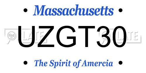 UZGT30 Massachusetts License Plate