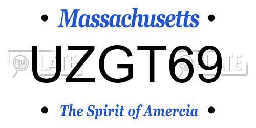UZGT69 Massachusetts License Plate