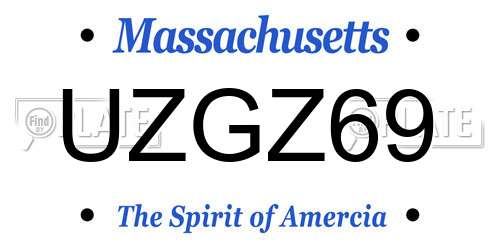 UZGZ69 Massachusetts License Plate