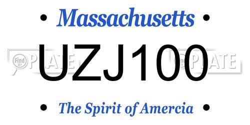 UZJ100 Massachusetts License Plate