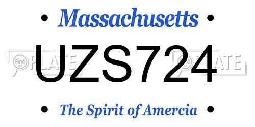 UZS724 Massachusetts License Plate