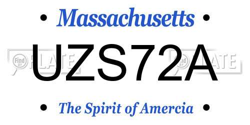 UZS72A Massachusetts License Plate