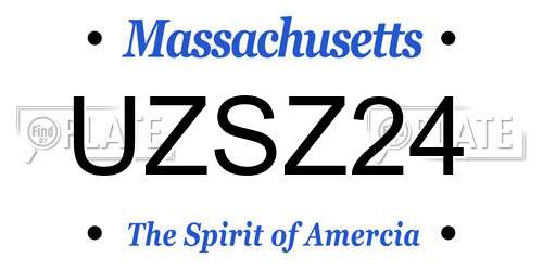 UZSZ24 Massachusetts License Plate