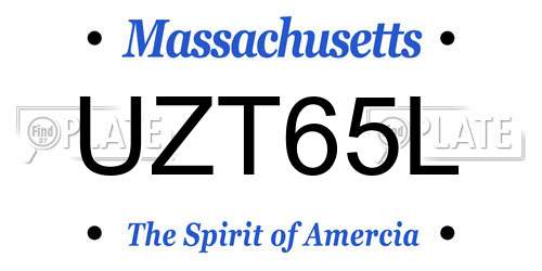 UZT65L Massachusetts License Plate