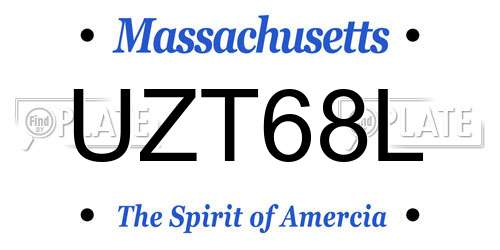 UZT68L Massachusetts License Plate