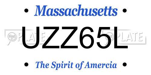 UZZ65L Massachusetts License Plate