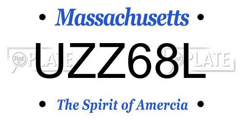 UZZ68L Massachusetts License Plate