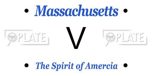 V Massachusetts License Plate
