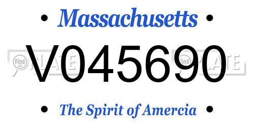 V045690 Massachusetts License Plate