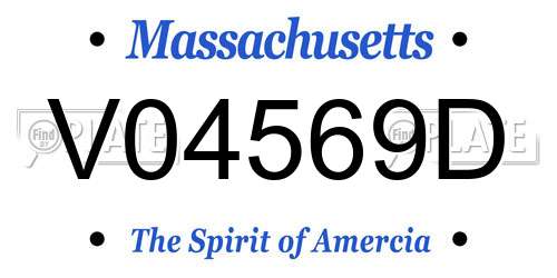 V04569D Massachusetts License Plate