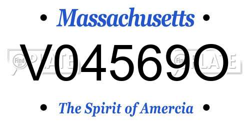 V04569O Massachusetts License Plate