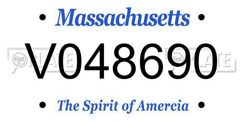 V048690 Massachusetts License Plate