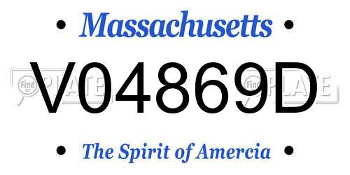 V04869D Massachusetts License Plate