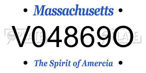 V04869O Massachusetts License Plate