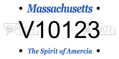 V10123 Massachusetts License Plate