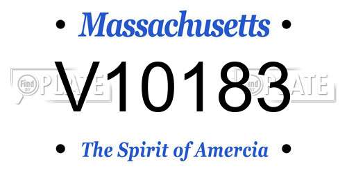 V10183 Massachusetts License Plate
