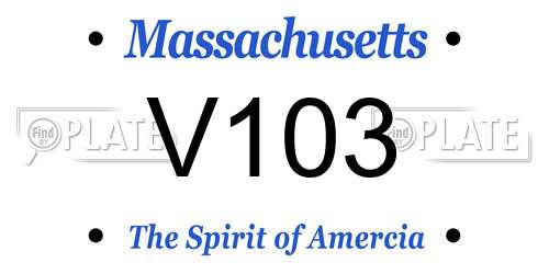 V103 Massachusetts License Plate