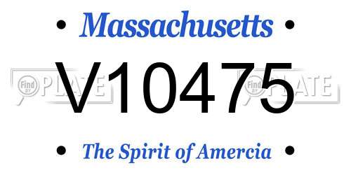 V10475 Massachusetts License Plate