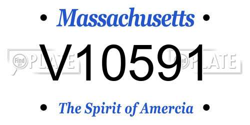 V10591 Massachusetts License Plate