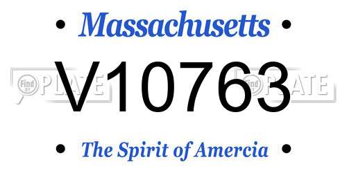 V10763 Massachusetts License Plate