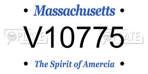 V10775 Massachusetts License Plate