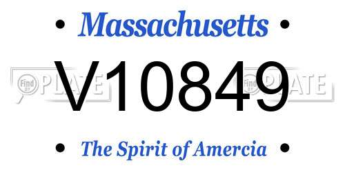 V10849 Massachusetts License Plate