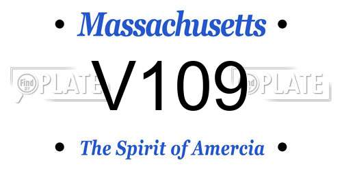 V109 Massachusetts License Plate
